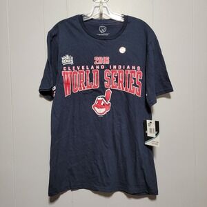 Hands High Cleveland Indians 2016 World Series T Shirt Size L Navy Blue MLB